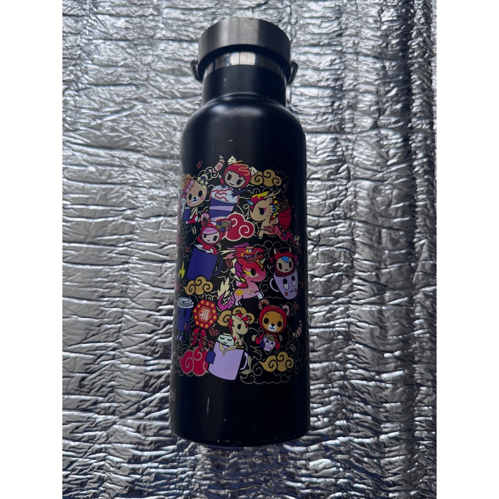 Tokidoki x Coffee Bean Tea Leaf Water Bottle Black Stainless Steel Insulated